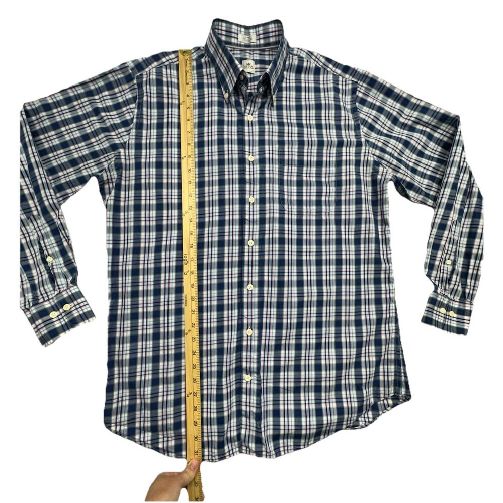 Peter Millar Mens Size Large Shirt Plaid Long Sleeve Button Up Cotton Blue - Picture 6 of 8